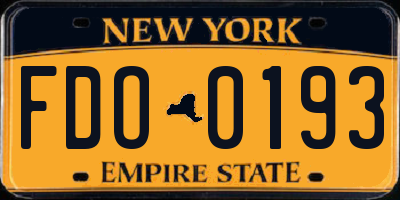 NY license plate FDO0193