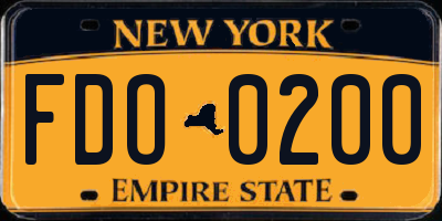NY license plate FDO0200