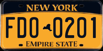 NY license plate FDO0201
