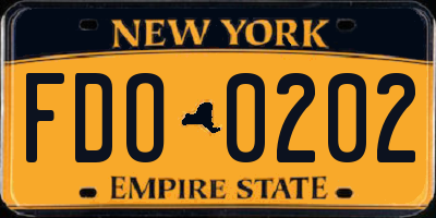 NY license plate FDO0202