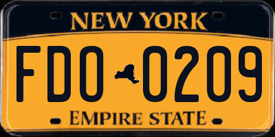 NY license plate FDO0209
