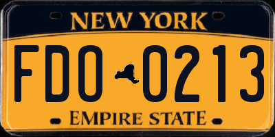 NY license plate FDO0213