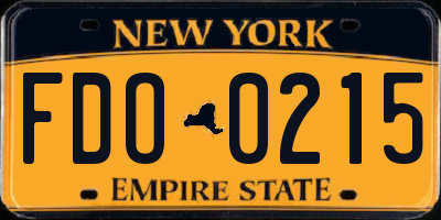 NY license plate FDO0215