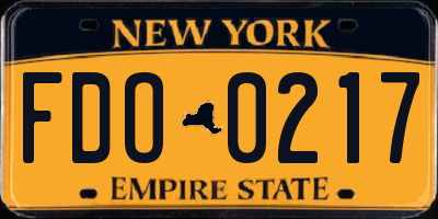 NY license plate FDO0217