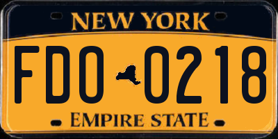 NY license plate FDO0218