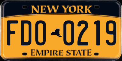 NY license plate FDO0219