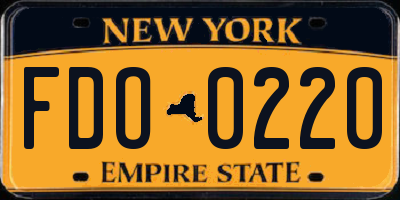 NY license plate FDO0220
