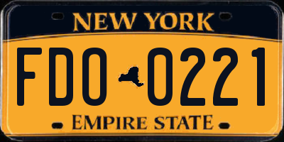 NY license plate FDO0221