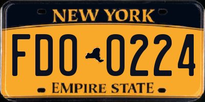NY license plate FDO0224