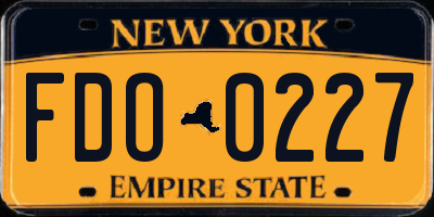 NY license plate FDO0227