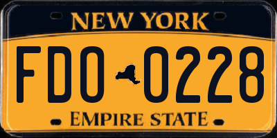 NY license plate FDO0228