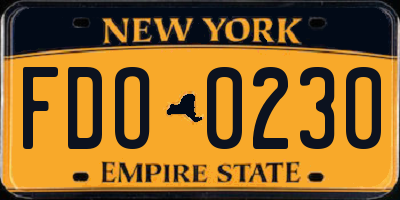 NY license plate FDO0230