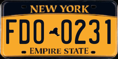 NY license plate FDO0231