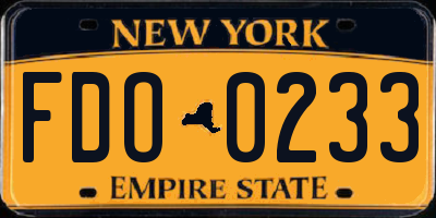 NY license plate FDO0233