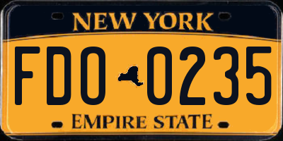 NY license plate FDO0235