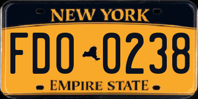 NY license plate FDO0238