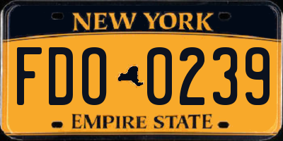 NY license plate FDO0239