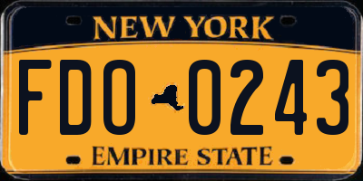 NY license plate FDO0243