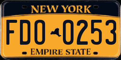 NY license plate FDO0253