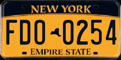 NY license plate FDO0254