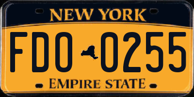 NY license plate FDO0255