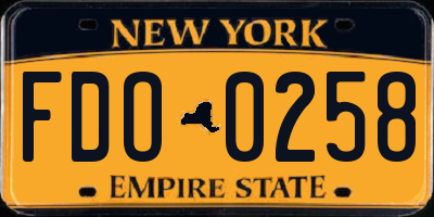 NY license plate FDO0258