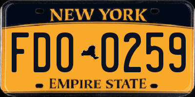 NY license plate FDO0259