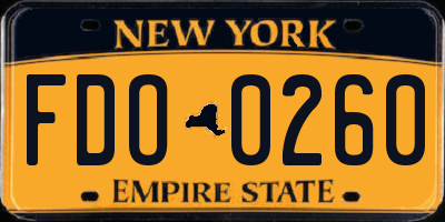 NY license plate FDO0260