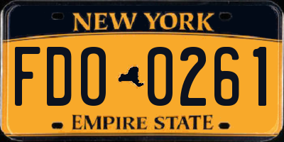 NY license plate FDO0261