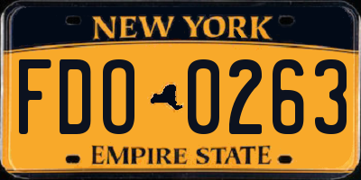 NY license plate FDO0263