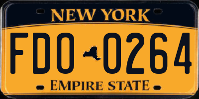 NY license plate FDO0264