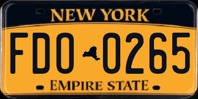 NY license plate FDO0265
