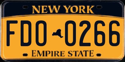 NY license plate FDO0266