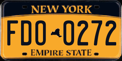 NY license plate FDO0272