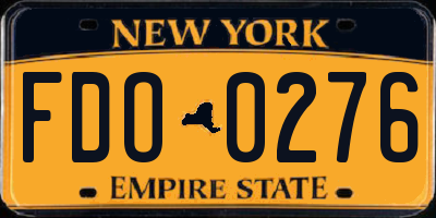 NY license plate FDO0276