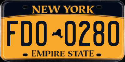 NY license plate FDO0280