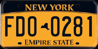 NY license plate FDO0281