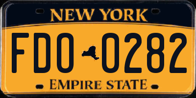NY license plate FDO0282