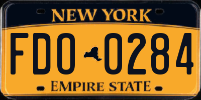 NY license plate FDO0284