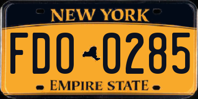 NY license plate FDO0285