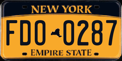 NY license plate FDO0287