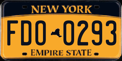 NY license plate FDO0293
