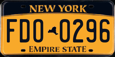 NY license plate FDO0296