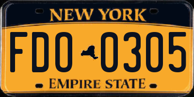NY license plate FDO0305