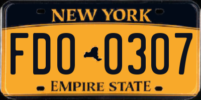 NY license plate FDO0307