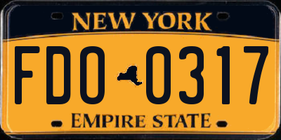 NY license plate FDO0317