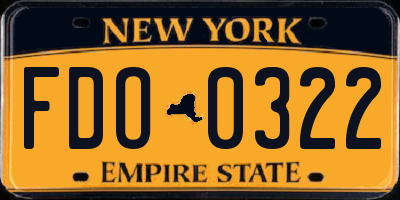 NY license plate FDO0322