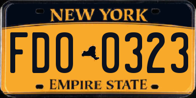 NY license plate FDO0323