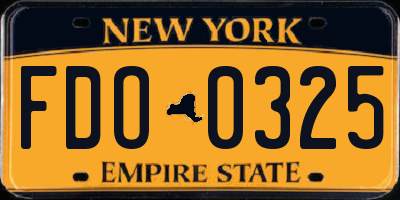 NY license plate FDO0325