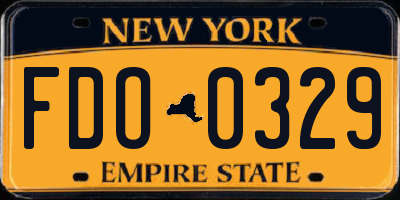 NY license plate FDO0329